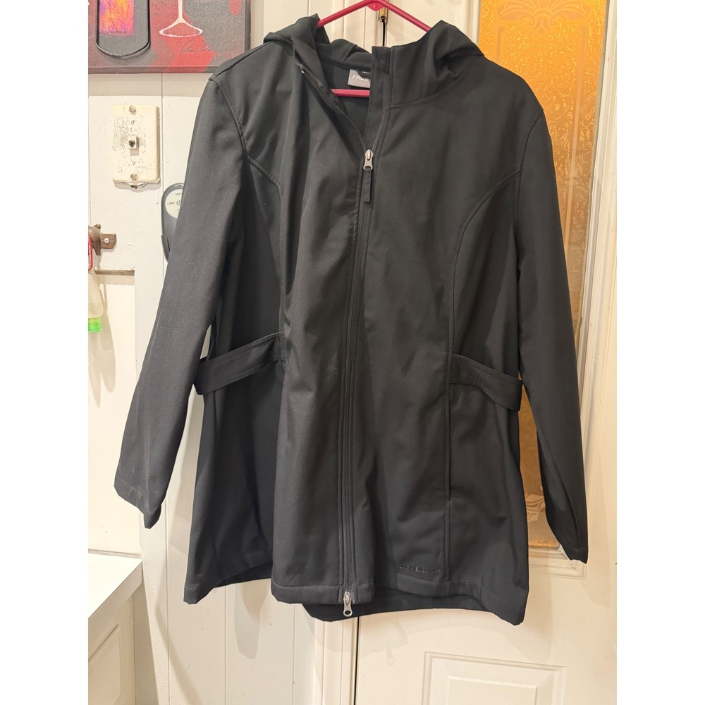 Free Tech Womens Black Softshell Hooded Jacket Performance Outerwear NWT
